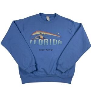 Vintage Florida Tarpon Springs Parasailing Dolphin Blue Crewneck Fits Medium